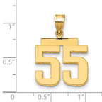 10K Yellow Gold Polished Medium Number 55 Charm