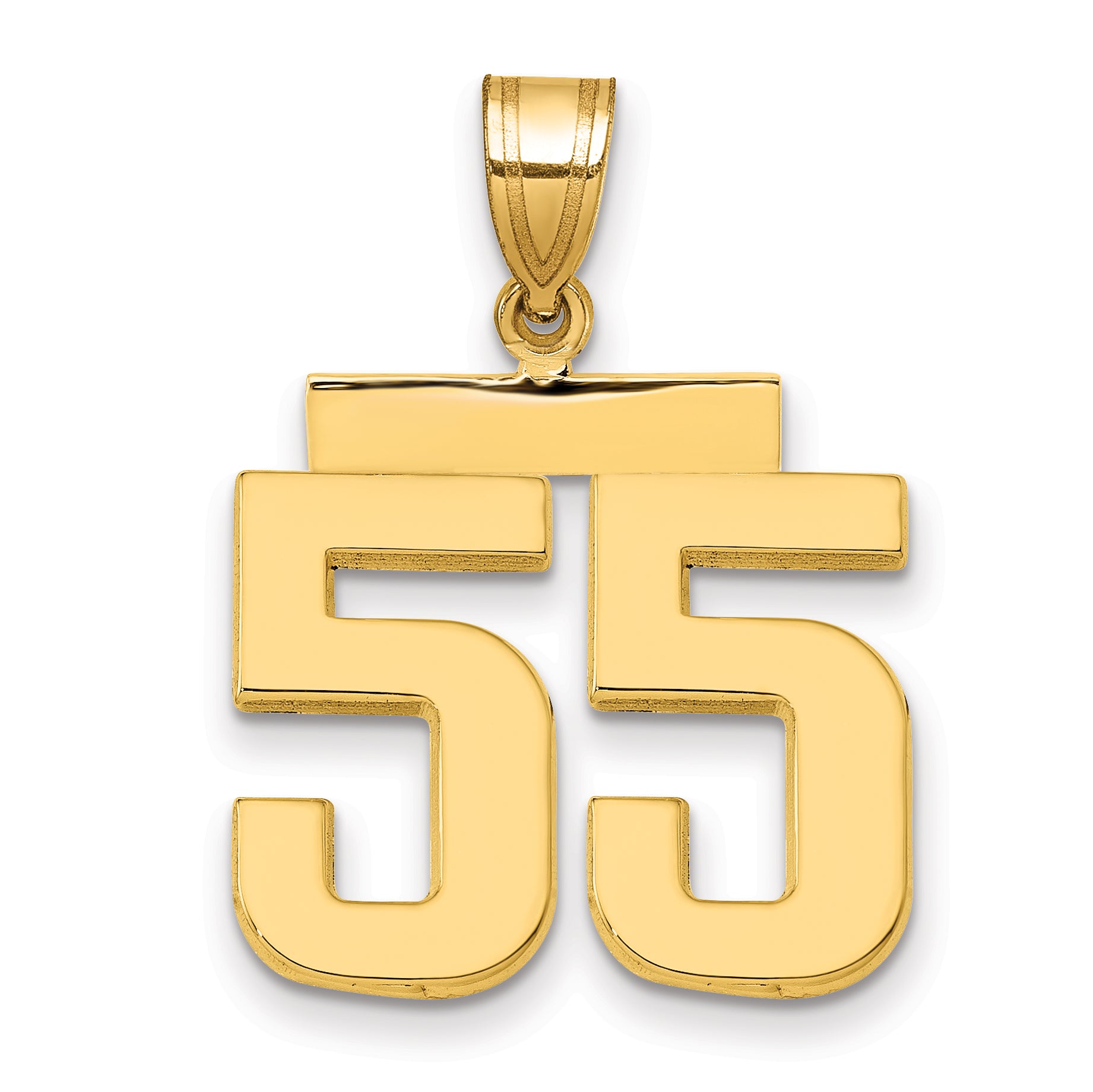 10K Yellow Gold Polished Medium Number 55 Charm