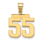 10K Yellow Gold Polished Medium Number 55 Charm