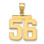 10K Yellow Gold Polished Medium Number 56 Charm