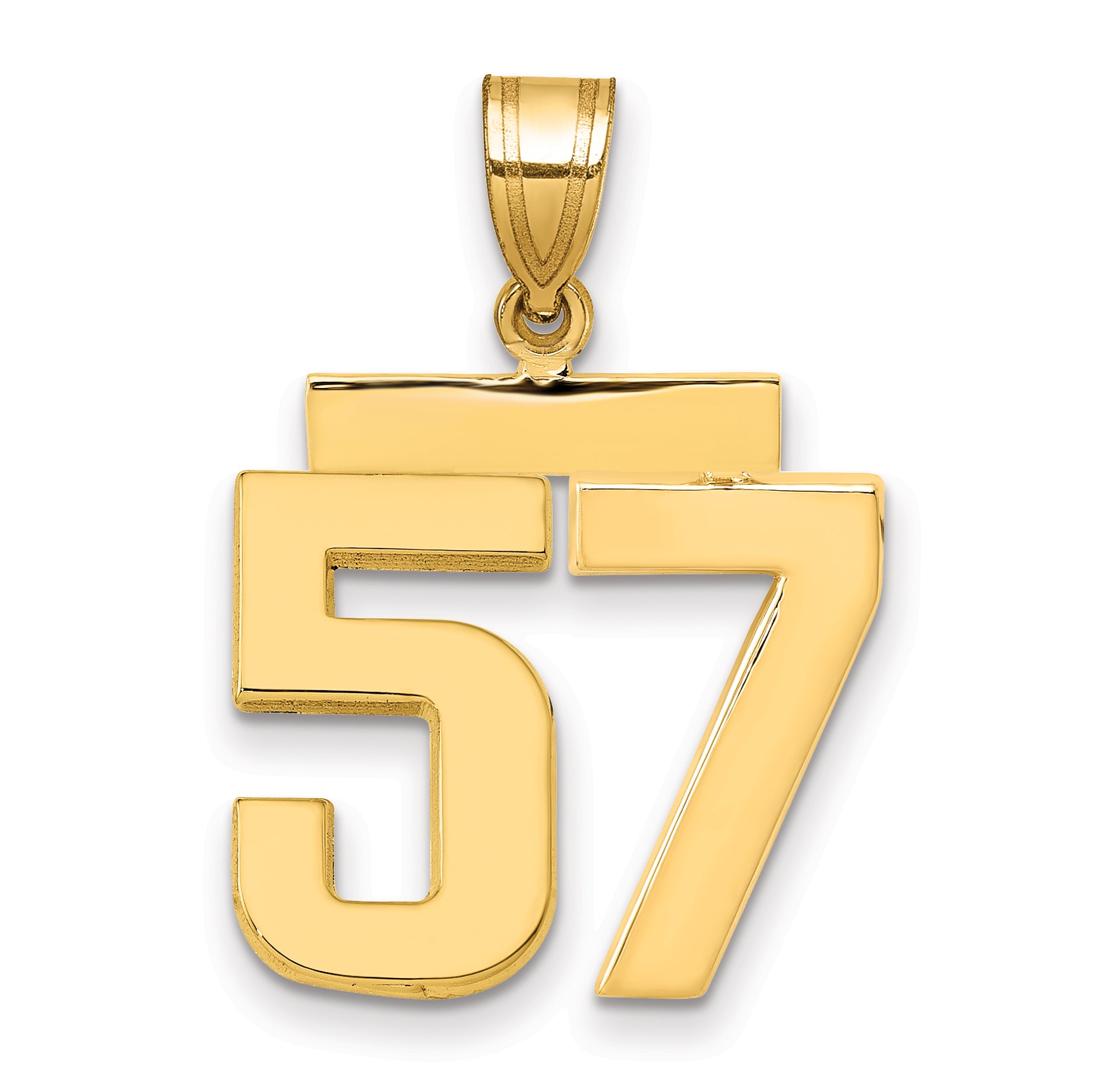 10k Medium Polished Number 57 Charm