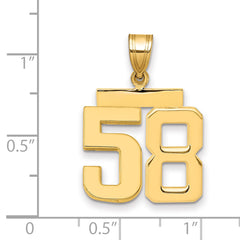 10k Medium Polished Number 58 Charm
