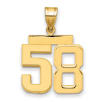 10K Yellow Gold Polished Medium Number 58 Charm