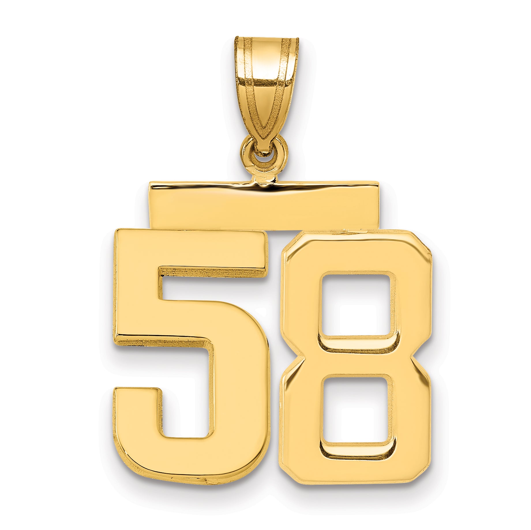 10K Yellow Gold Polished Medium Number 58 Charm