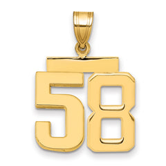 10k Medium Polished Number 58 Charm