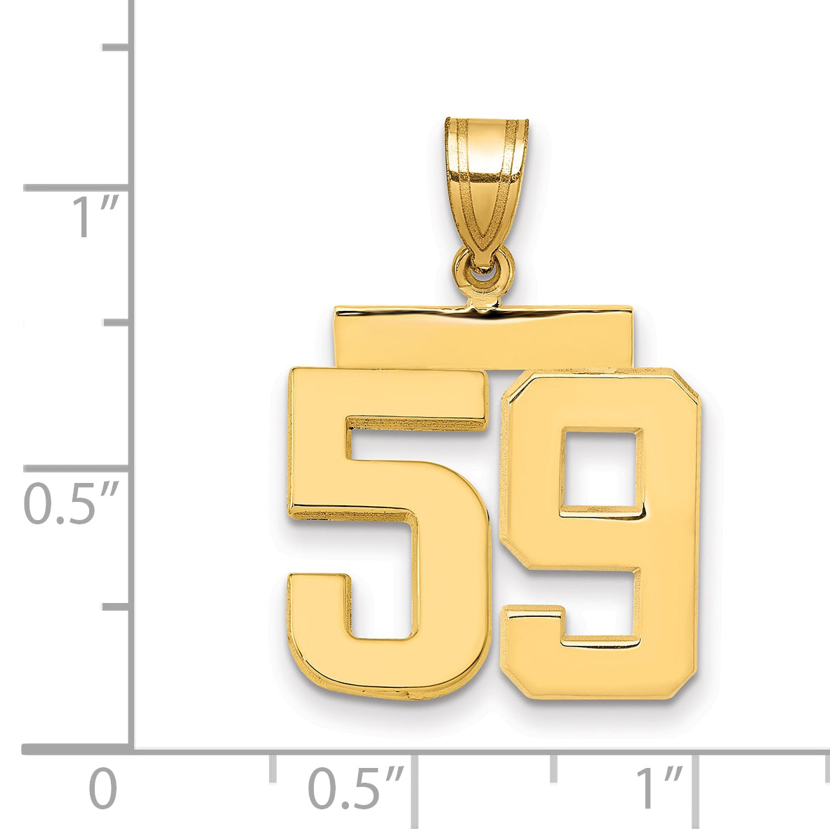 14k Medium Polished Number 59 Charm Secondary image