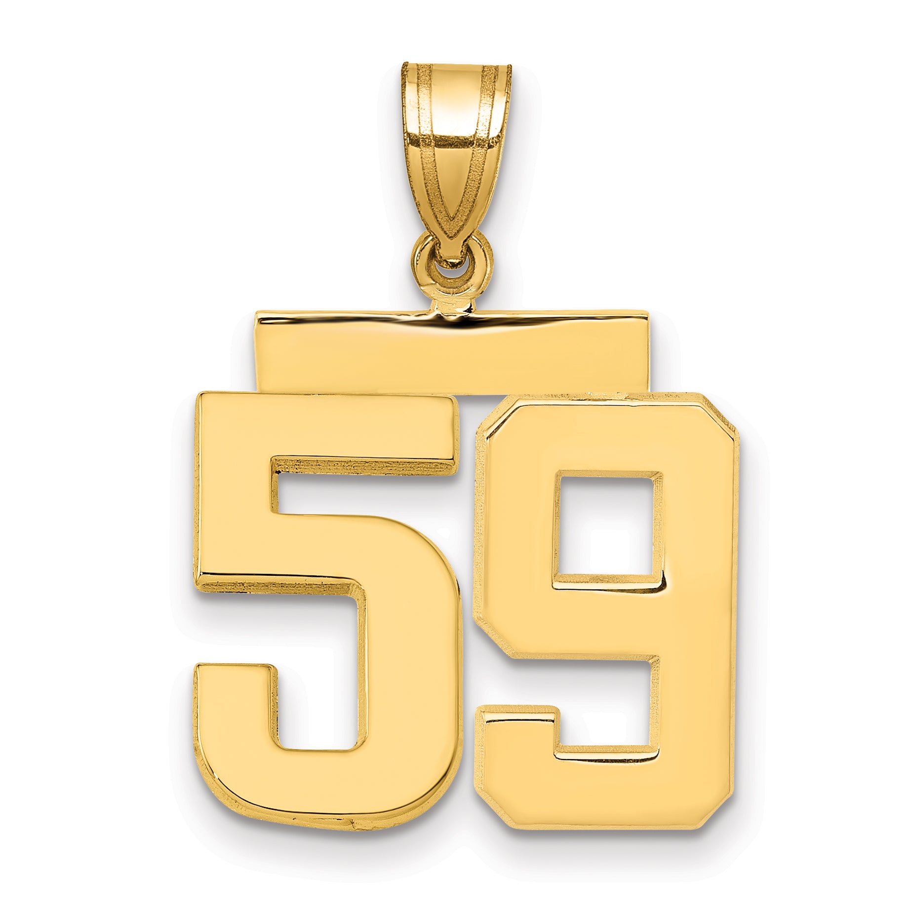 10k Medium Polished Number 59 Charm