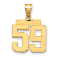10k Medium Polished Number 59 Charm