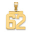 10K Yellow Gold Polished Medium Number 62 Charm
