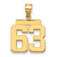 10K Yellow Gold Polished Medium Number 63 Charm