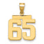 10K Yellow Gold Polished Medium Number 65 Charm