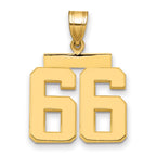 10K Yellow Gold Polished Medium Number 66 Charm