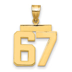 10K Yellow Gold Polished Medium Number 67 Charm