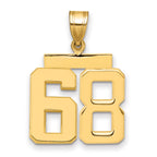 10K Yellow Gold Polished Medium Number 68 Charm