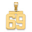 10K Yellow Gold Polished Medium Number 69 Charm
