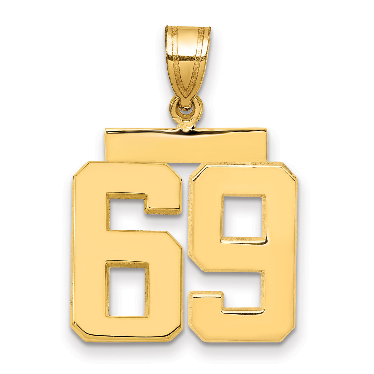 10k Medium Polished Number 69 Charm