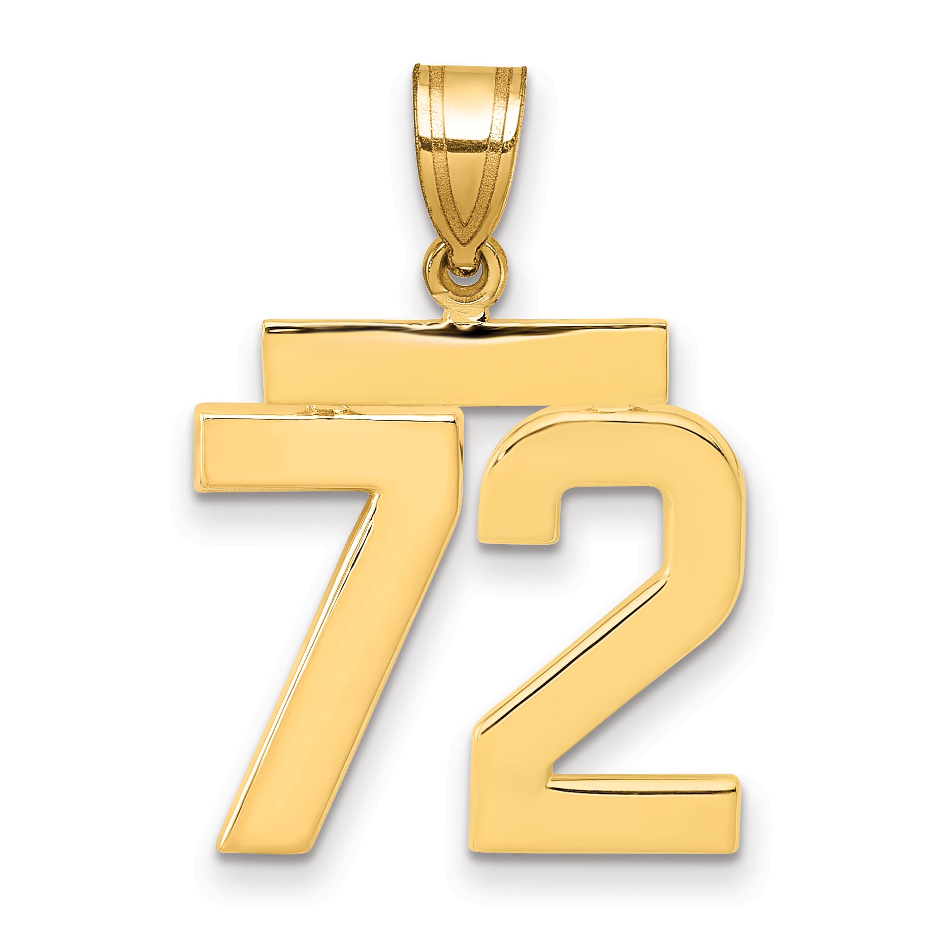 10K Yellow Gold Polished Medium Number 72 Charm