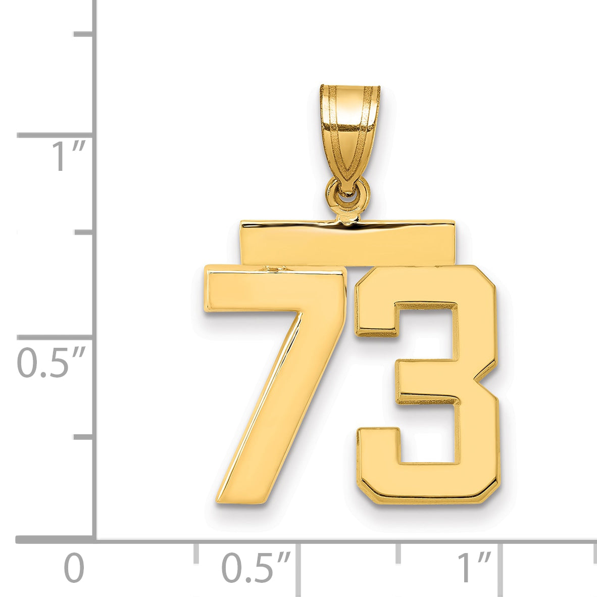 14k Medium Polished Number 73 Charm Secondary image