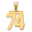10K Yellow Gold Polished Medium Number 74 Charm