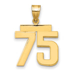 10K Yellow Gold Polished Medium Number 75 Charm