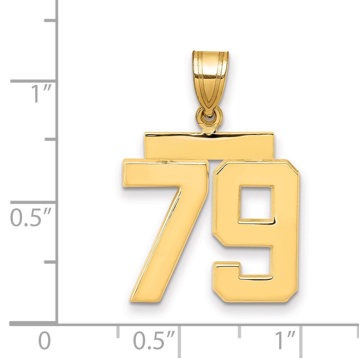 10K Yellow Gold Polished Medium Number 79 Charm Secondary image