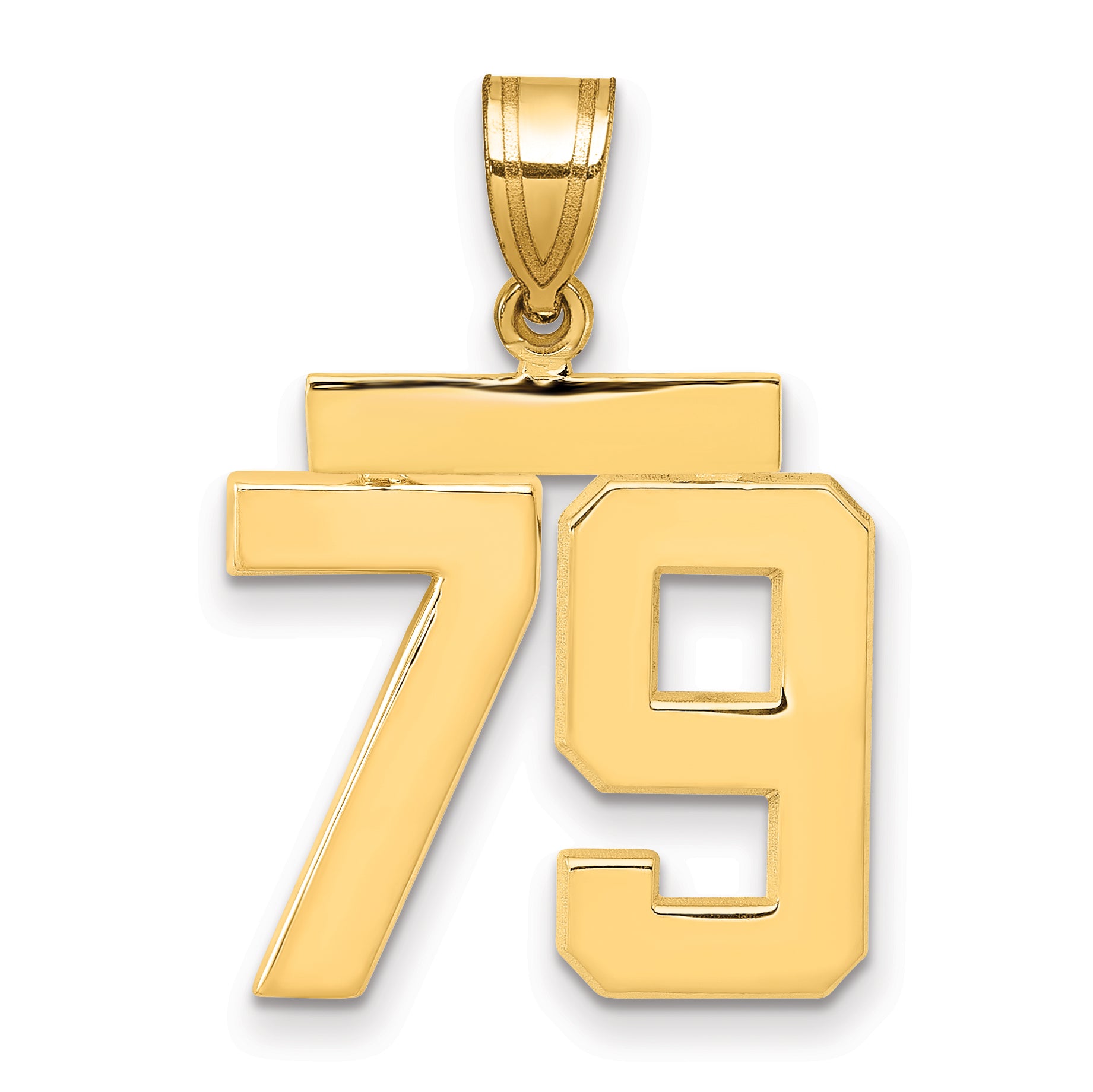 10K Yellow Gold Polished Medium Number 79 Charm
