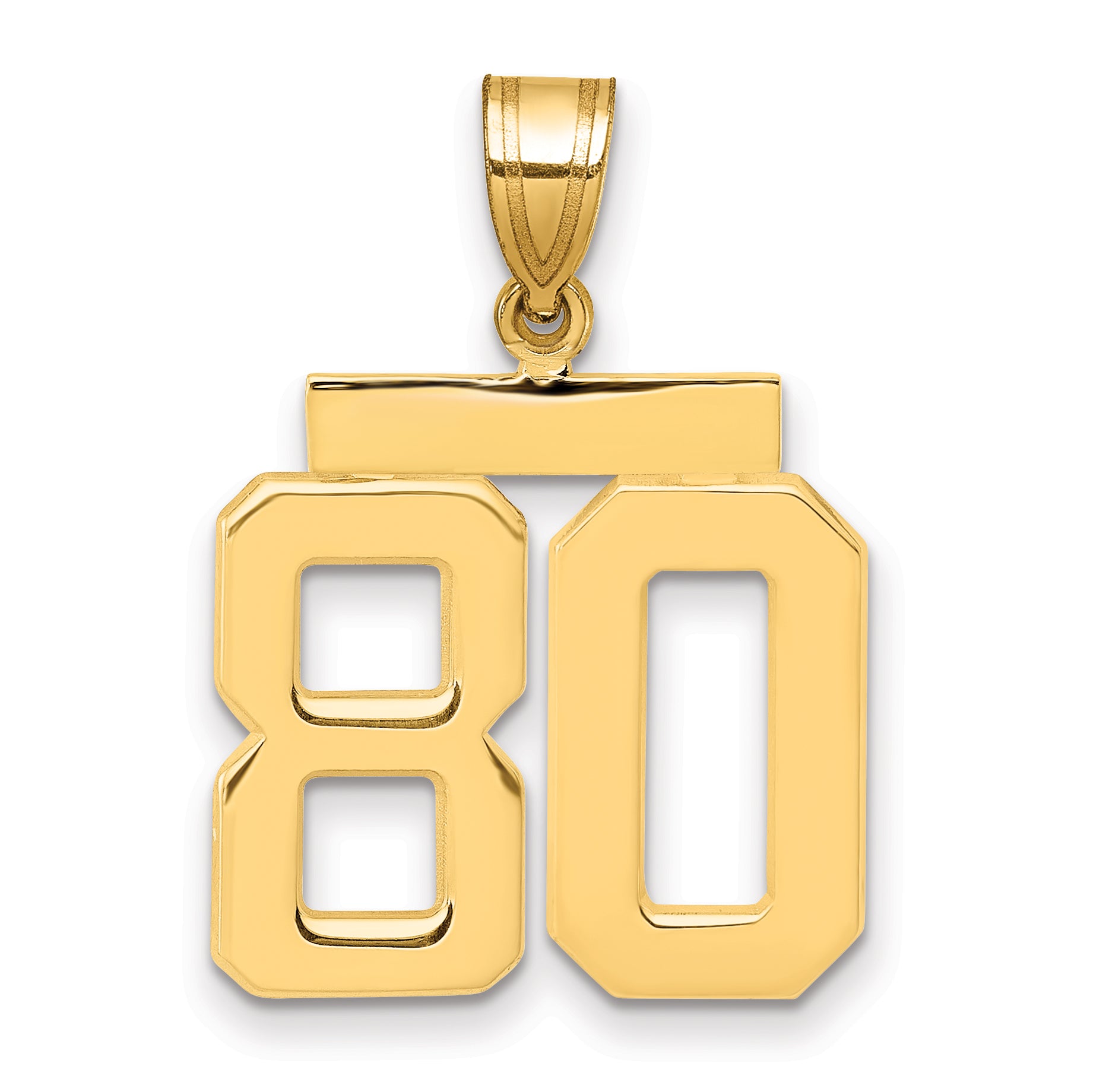 14k Medium Polished Number 80 Charm Main image