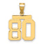 10K Yellow Gold Polished Medium Number 80 Charm