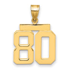 10K Yellow Gold Polished Medium Number 80 Charm
