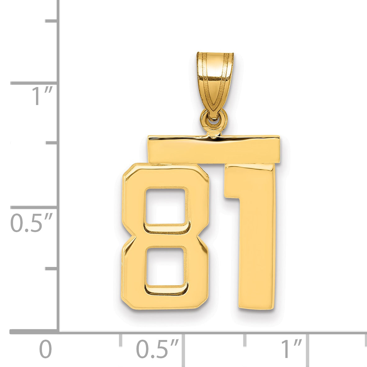 10k Medium Polished Number 81 Charm