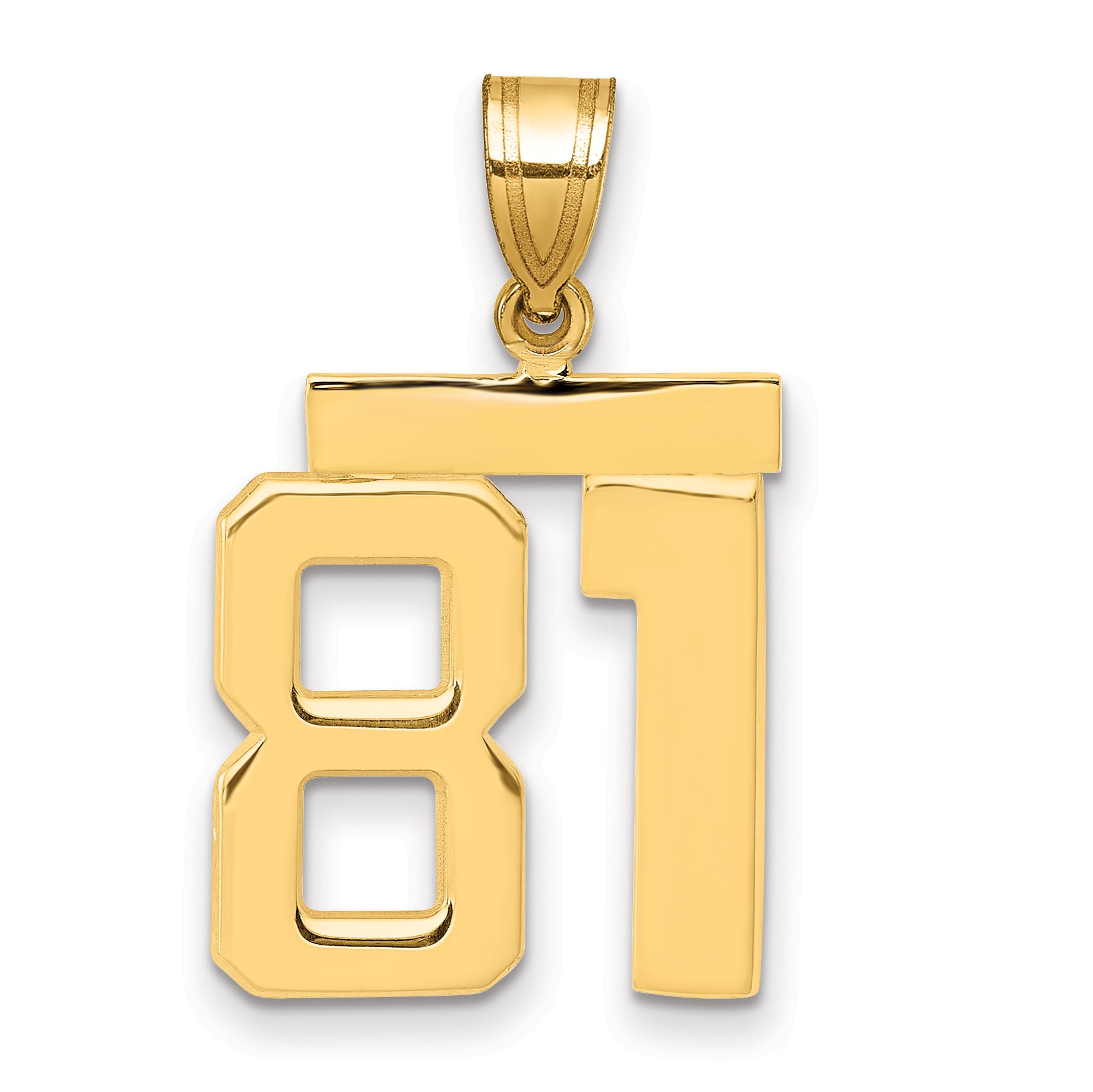 10K Yellow Gold Polished Medium Number 81 Charm