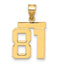 10K Yellow Gold Polished Medium Number 81 Charm