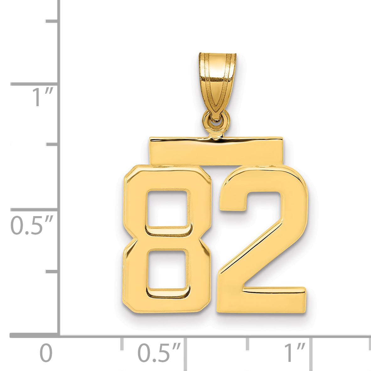 10K Yellow Gold Polished Medium Number 82 Charm Secondary image