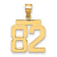 10K Yellow Gold Polished Medium Number 82 Charm