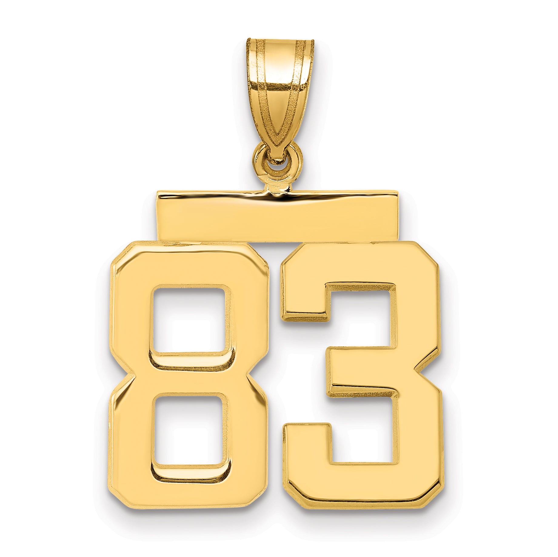 14k Medium Polished Number 83 Charm Main image