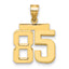10K Yellow Gold Polished Medium Number 85 Charm