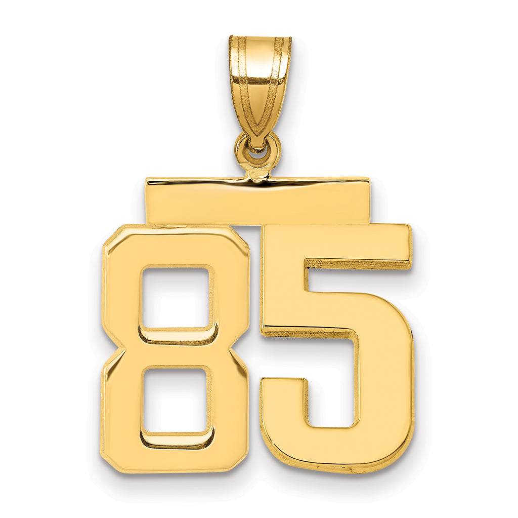 10K Yellow Gold Polished Medium Number 85 Charm