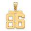 10K Yellow Gold Polished Medium Number 86 Charm