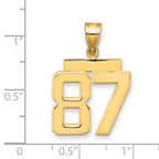 14k Medium Polished Number 87 Charm