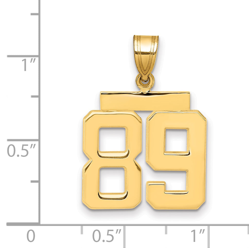 10K Yellow Gold Polished Medium Number 89 Charm