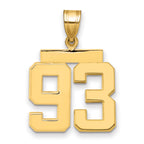 10K Yellow Gold Polished Medium Number 93 Charm