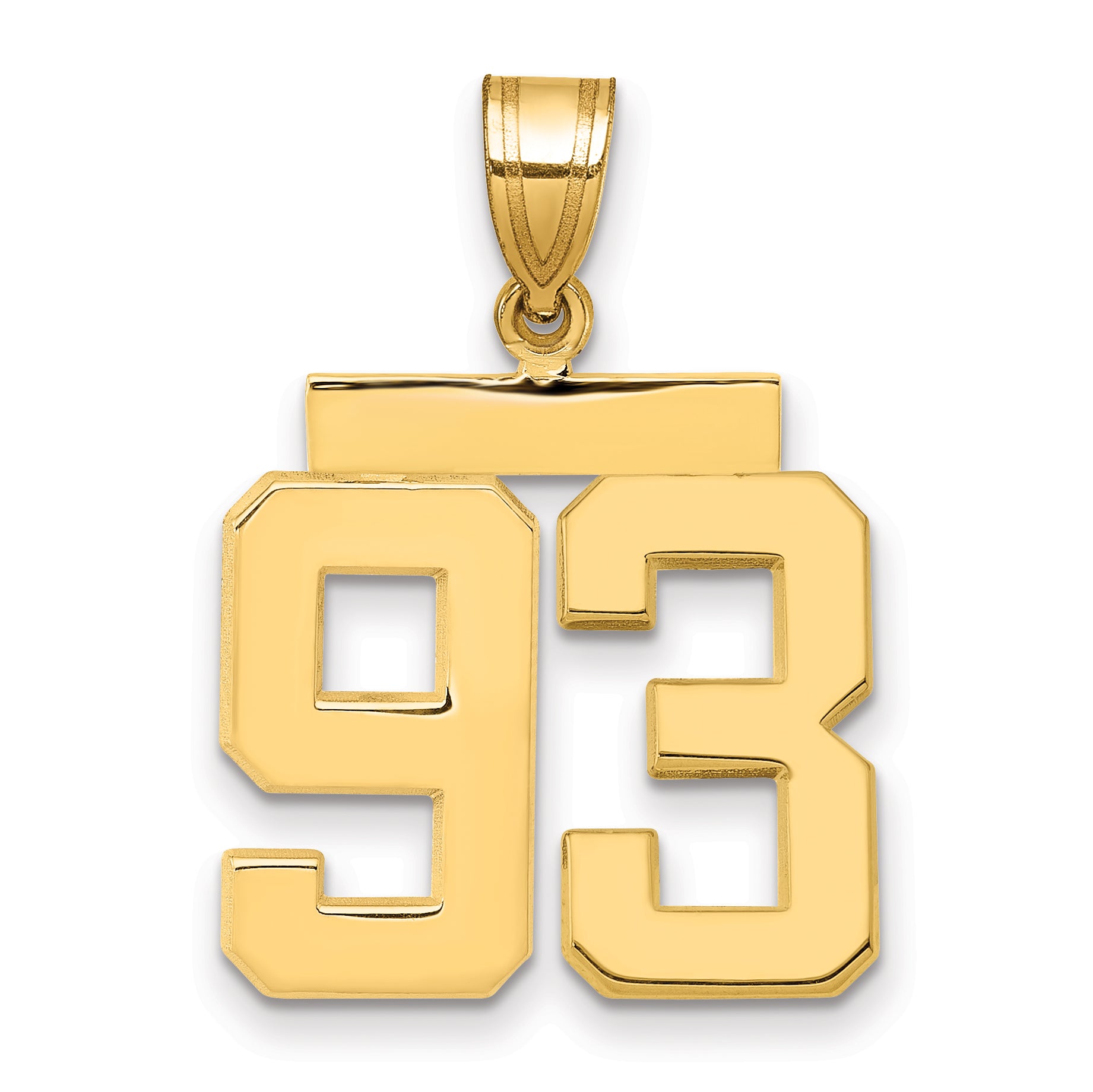 10K Yellow Gold Polished Medium Number 93 Charm Main image
