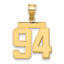 10K Yellow Gold Polished Medium Number 94 Charm