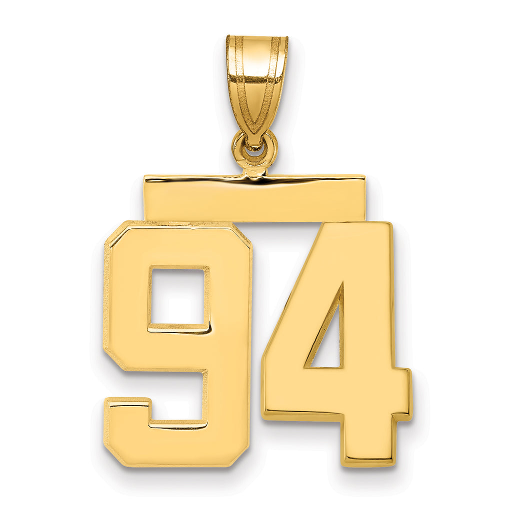 10K Yellow Gold Polished Medium Number 94 Charm