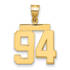10K Yellow Gold Polished Medium Number 94 Charm