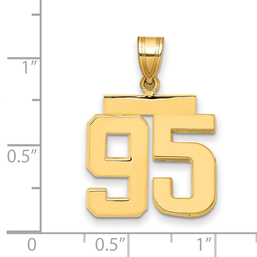 10K Yellow Gold Polished Medium Number 95 Charm