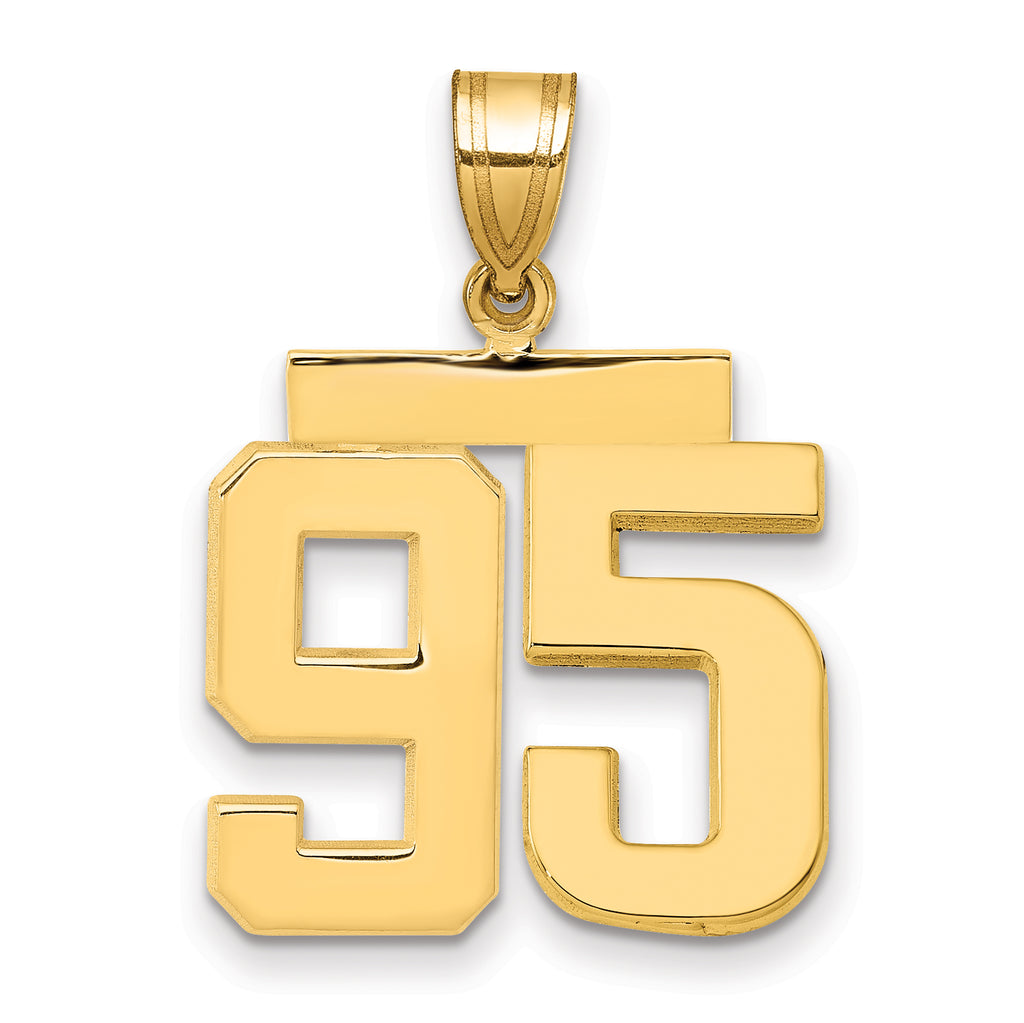 10K Yellow Gold Polished Medium Number 95 Charm