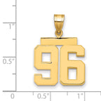 10K Yellow Gold Polished Medium Number 96 Charm