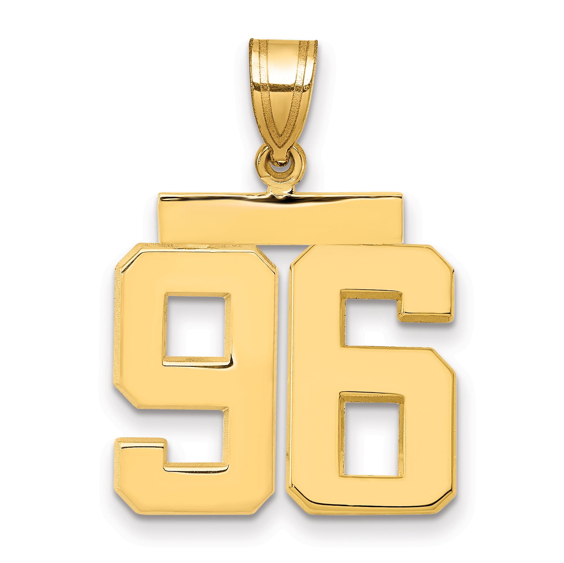 10K Yellow Gold Polished Medium Number 96 Charm