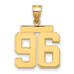 10k Medium Polished Number 96 Charm